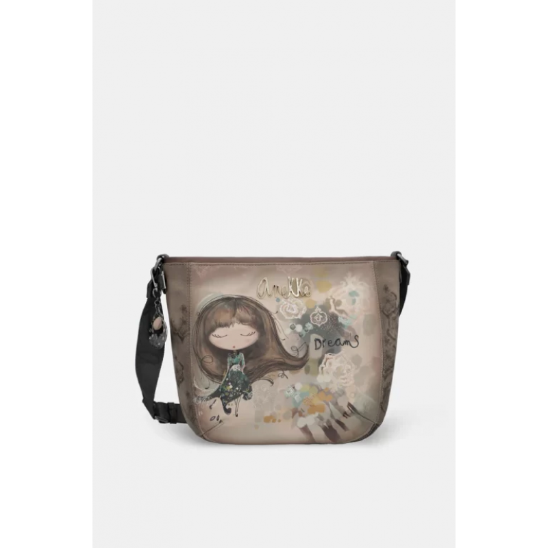 Anekke Γυναικεία Τσάντα Ώμου Μεσαία REAL Μπεζ FW/25 41703-517