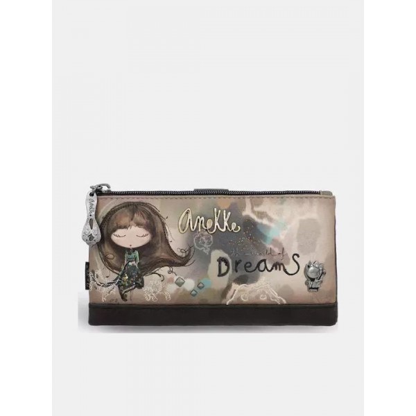 Anekke Γυναικείο Πορτοφόλι Υφασμάτινο Μεγάλο REAL Με RFID Καφέ FW/25 41709-906