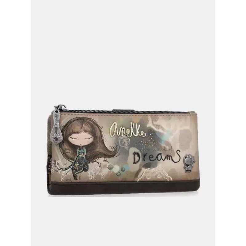 Anekke Γυναικείο Πορτοφόλι Υφασμάτινο Μεγάλο REAL Με RFID Καφέ FW/25 41709-906