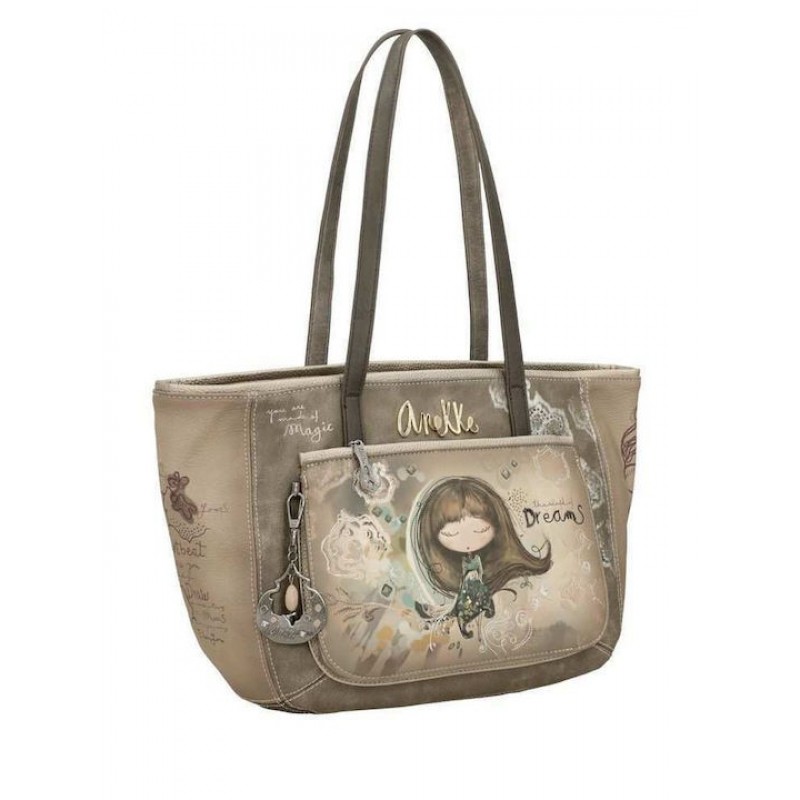 Anekke Γυναικεία Τσάντα Ώμου Μεγάλη REAL Μπεζ FW/25 41702-367