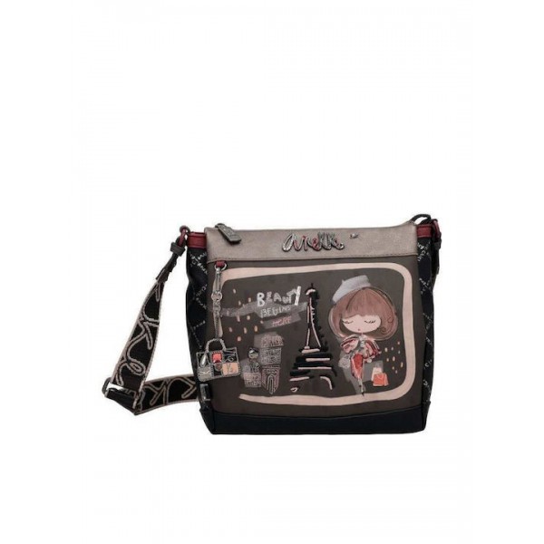 Anekke Γυναικεία Τσάντα Ώμου/Χιαστί Μεσαία 3 Θέσεων MADEMOISELLE Μαύρη FW/25 41803-039