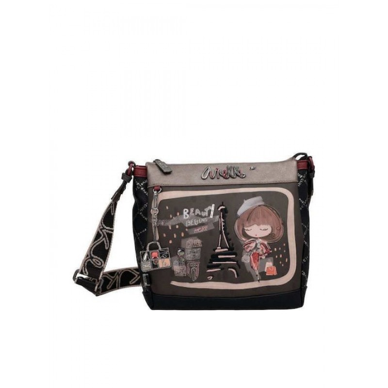 Anekke Γυναικεία Τσάντα Ώμου/Χιαστί Μεσαία 3 Θέσεων MADEMOISELLE Μαύρη FW/25 41803-039