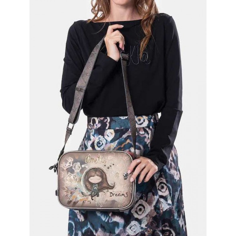 Anekke Γυναικεία Τσάντα Ώμου/Χιαστί Μεσαία 3 Θέσεων REAL Μπεζ FW/25 41703-188