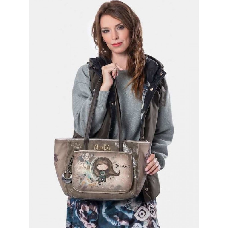 Anekke Γυναικεία Τσάντα Ώμου Μεγάλη REAL Μπεζ FW/25 41702-367