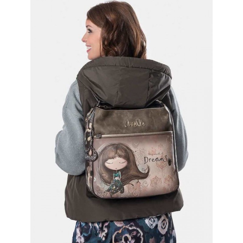 Anekke Γυναικεία Τσάντα Πλάτης Πολυμορφική Μεγάλη REAL Μπεζ FW/25 41705-072