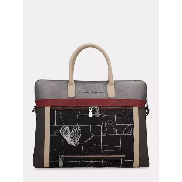  Anekke Γυναικεία Επαγγελματική Τσάντα/Χαρτοφύλακας Χειρός/Ώμου Μαύρη/Πολύχρωμη Mademoiselle FW/25 41806-110