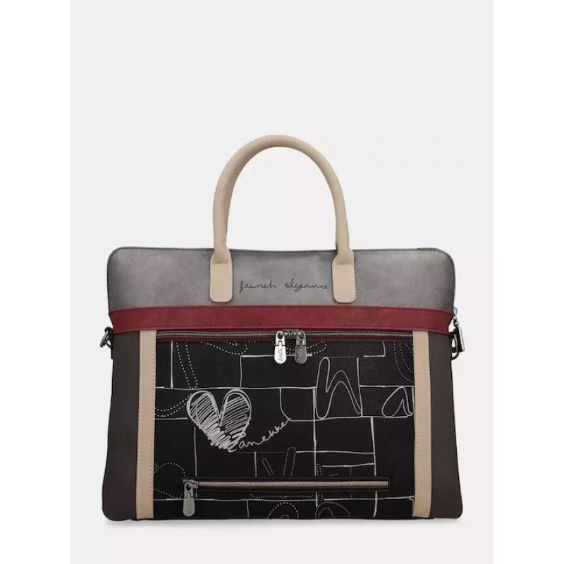 Anekke Γυναικεία Επαγγελματική Τσάντα/Χαρτοφύλακας Χειρός/Ώμου Μαύρη/Πολύχρωμη Mademoiselle FW/25 41806-110