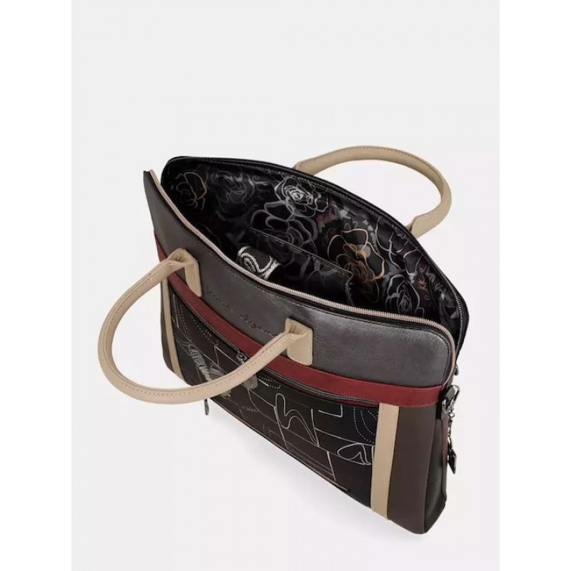 Anekke Γυναικεία Επαγγελματική Τσάντα/Χαρτοφύλακας Χειρός/Ώμου Μαύρη/Πολύχρωμη Mademoiselle FW/25 41806-110