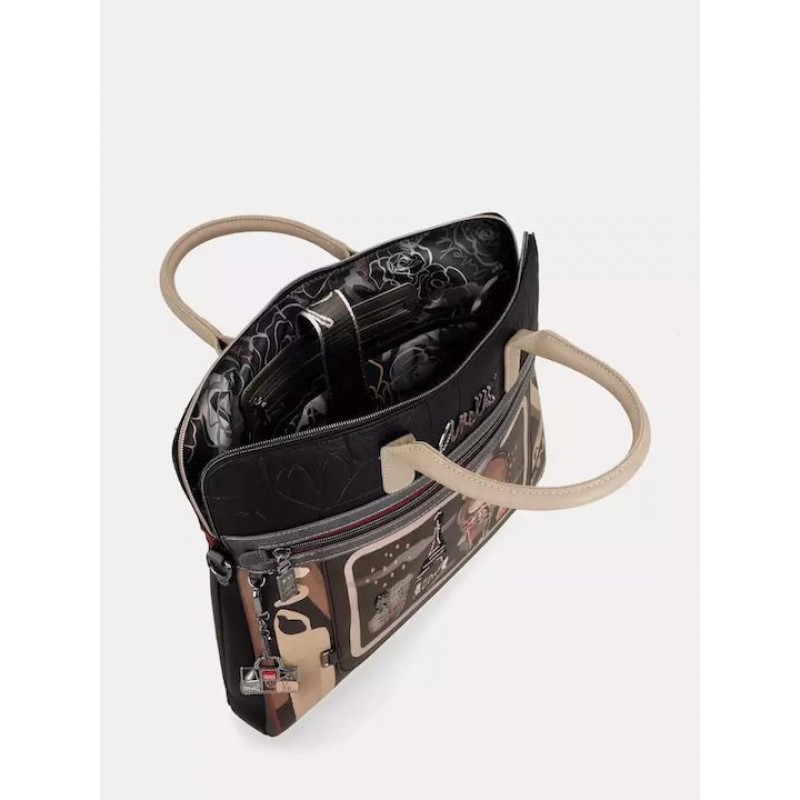 Anekke Γυναικεία Επαγγελματική Τσάντα/Χαρτοφύλακας Χειρός/Ώμου Μαύρη/Πολύχρωμη Mademoiselle FW/25 41806-110