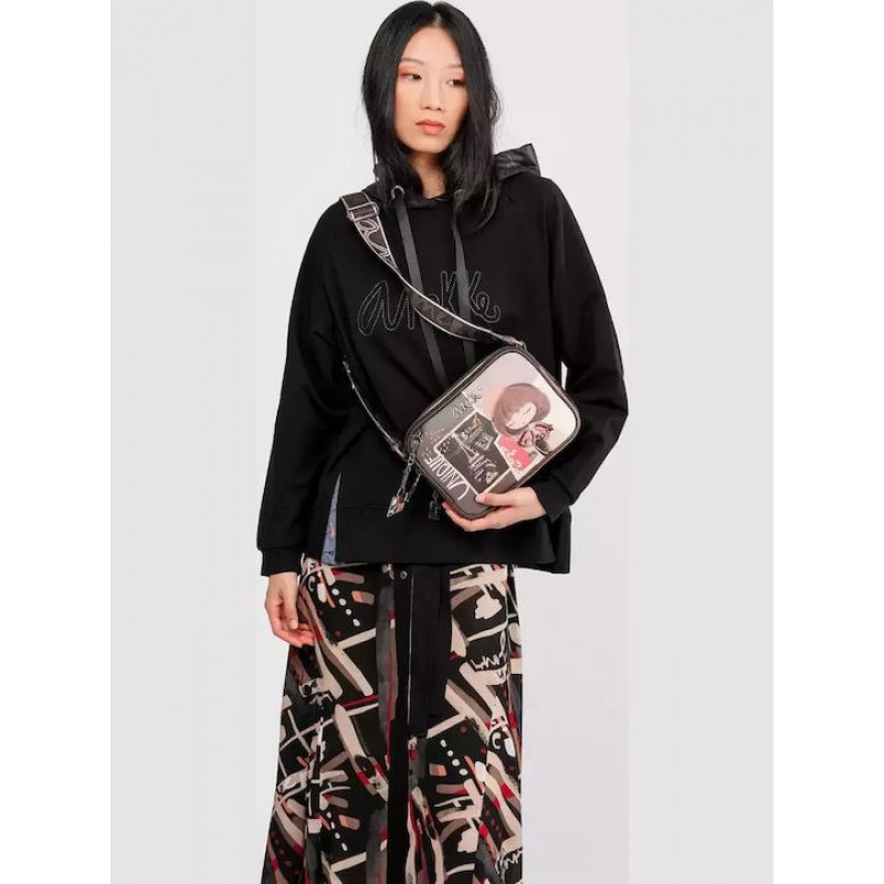 Anekke Γυναικεία Τσάντα Ώμου/Χιαστί 2 Θέσεων MADEMOISELLE Μαύρη FW/25 41803-183