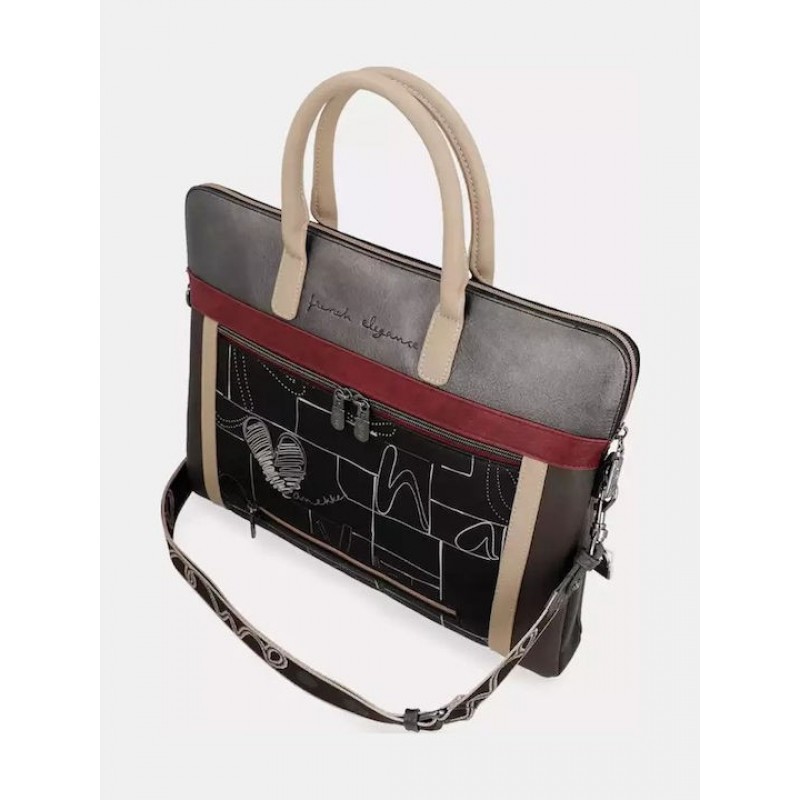 Anekke Γυναικεία Επαγγελματική Τσάντα/Χαρτοφύλακας Χειρός/Ώμου Μαύρη/Πολύχρωμη Mademoiselle FW/25 41806-110