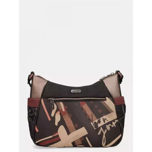 Anekke Γυναικεία Τσάντα Ώμου Μεγάλη Μαύρη/Πολύχρωμη Mademoiselle FW/25 41803-002