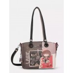 Anekke Γυναικεία Τσάντα Ώμου Μεγάλη Μαύρη/Πολύχρωμη Mademoiselle FW/25 41802-372