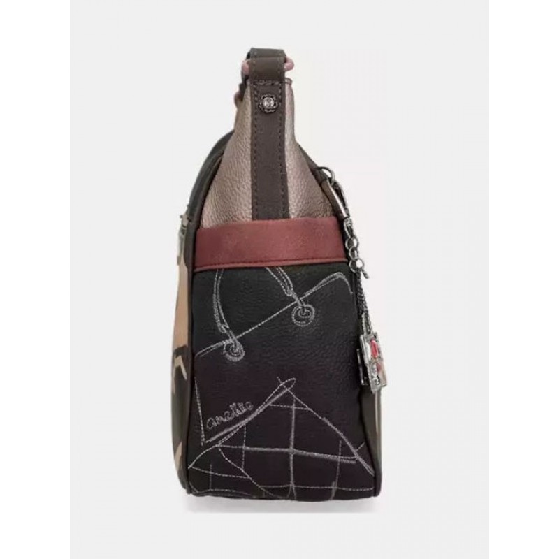 Anekke Γυναικεία Τσάντα Ώμου Μεγάλη Μαύρη/Πολύχρωμη Mademoiselle FW/25 41803-002