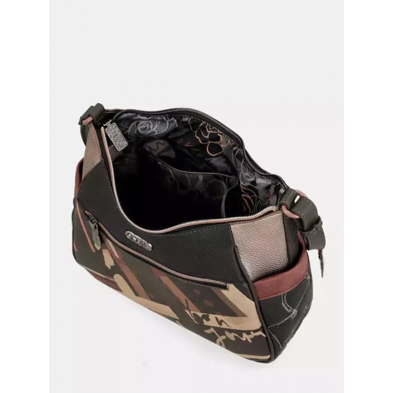 Anekke Γυναικεία Τσάντα Ώμου Μεγάλη Μαύρη/Πολύχρωμη Mademoiselle FW/25 41803-002