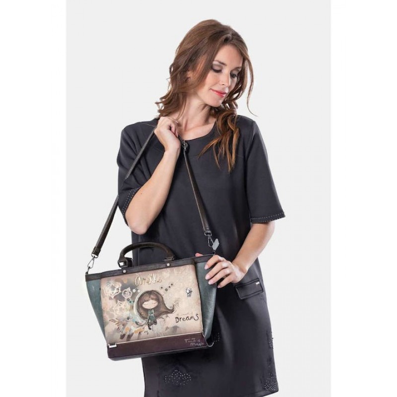 Anekke Γυναικεία Τσάντα Ώμου/Χειρός REAL SHOPPER Γκρι/Πολύχρωμη FW/25 41701-114