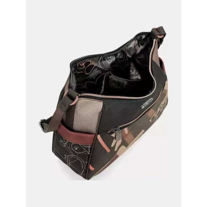 Anekke Γυναικεία Τσάντα Ώμου Μεγάλη Μαύρη/Πολύχρωμη Mademoiselle FW/25 41803-002