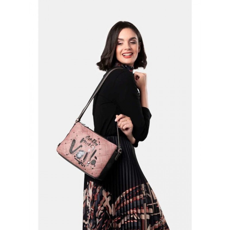 Anekke Γυναικεία Τσάντα Ώμου/Χιαστί 3 Θέσεων PARISIAN Ροζ FW/25 41813-184