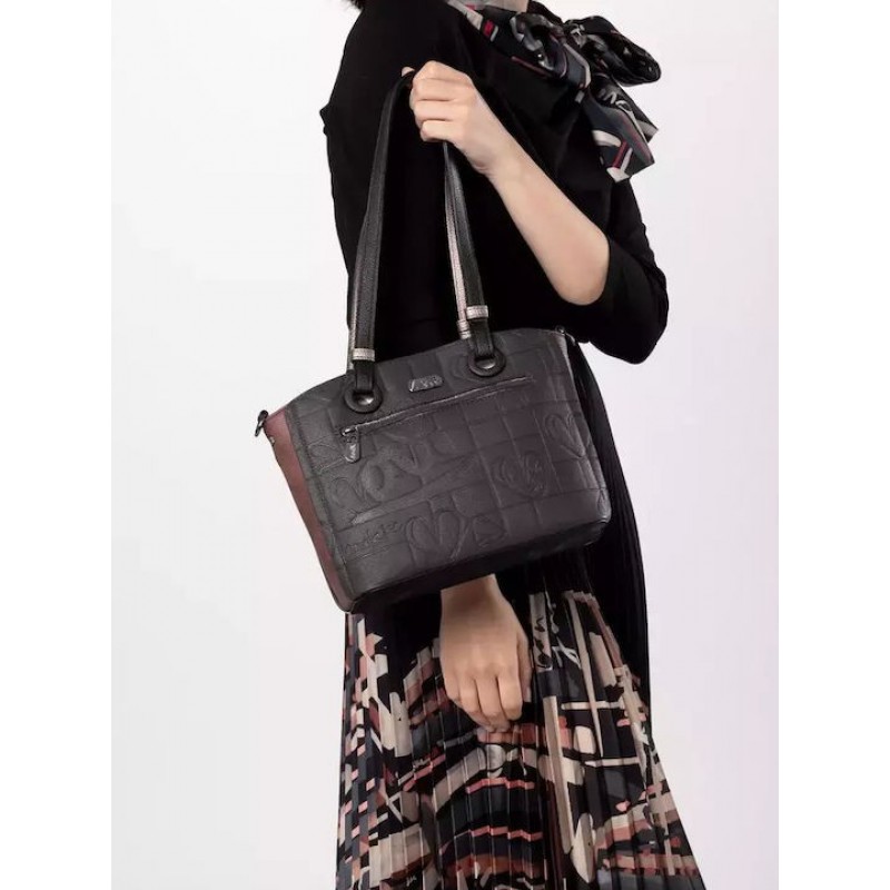 Anekke Γυναικεία Τσάντα Ώμου Μεγάλη Μαύρη/Πολύχρωμη Mademoiselle FW/25 41802-372