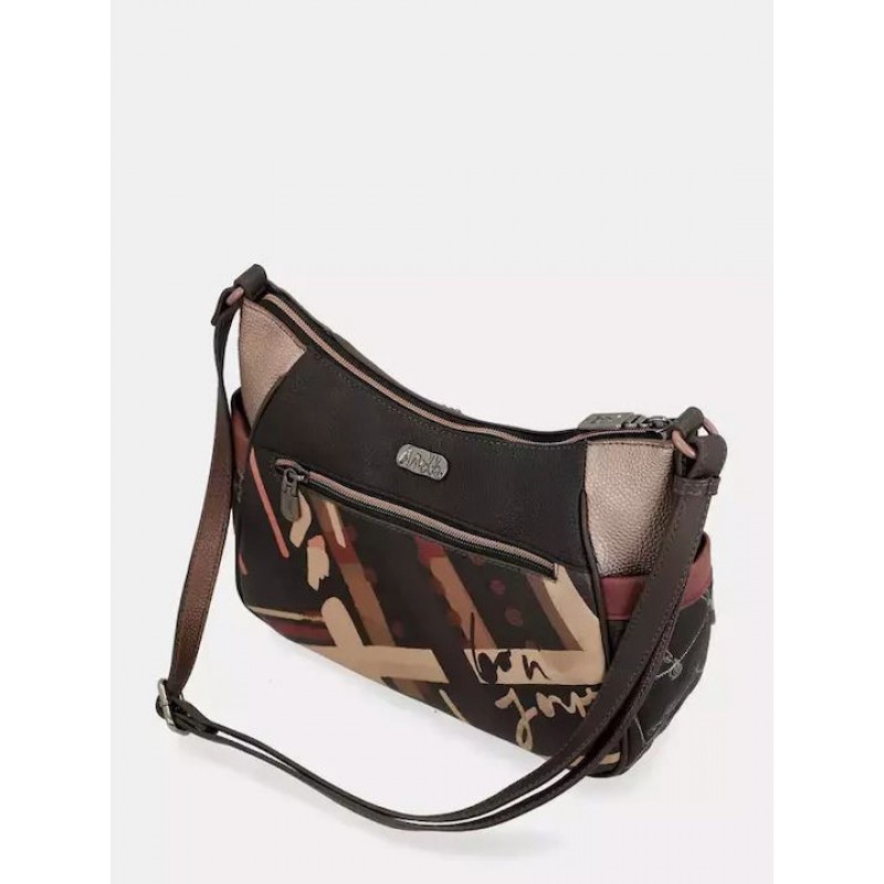 Anekke Γυναικεία Τσάντα Ώμου Μεγάλη Μαύρη/Πολύχρωμη Mademoiselle FW/25 41803-002