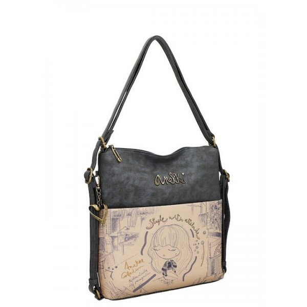 Anekke Γυναικεία Τσάντα  Ώμου/Πλάτης Πολυμορφική Μεγάλη STUDIO Μπλε FW/25 41845-063