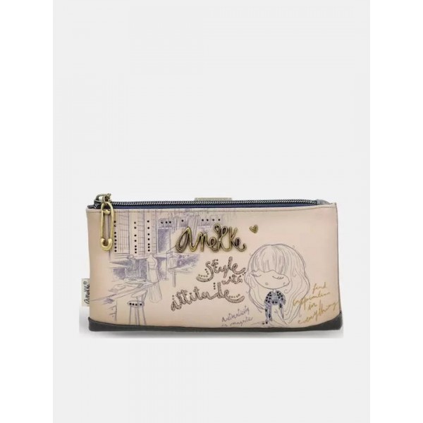 Anekke Γυναικείο Πορτοφόλι Μεγάλο Μπεζ RFID STUDIO FW/25 41849-906