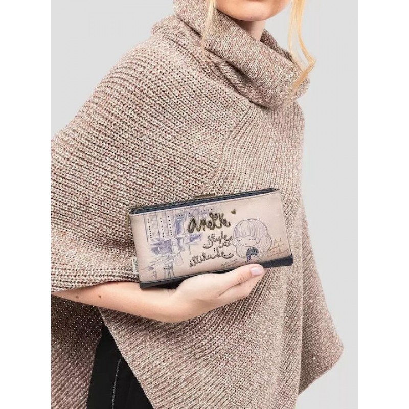 Anekke Γυναικείο Πορτοφόλι Μεγάλο Μπεζ RFID STUDIO FW/25 41849-906