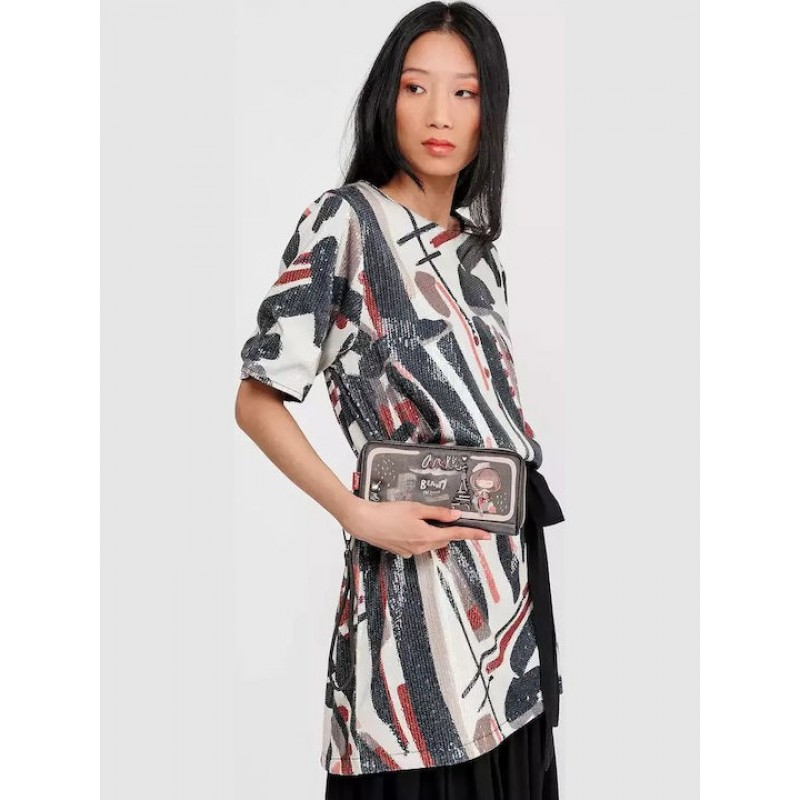 Anekke Γυναικείο Πορτοφόλι Μεγάλο Μαύρο Με RFID Mademoiselle FW/25 41809-908