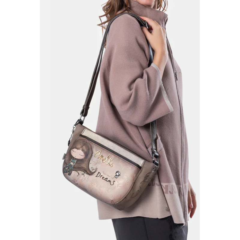 Anekke Γυναικεία Τσάντα Ώμου Μικρή REAL Μπεζ/Καφέ FW/25 41703-522