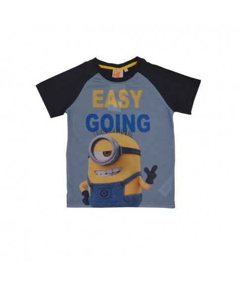 Παιδικό T-shirt ''Easy going'' Γαλάζιο-Ανθρακί 380240-07