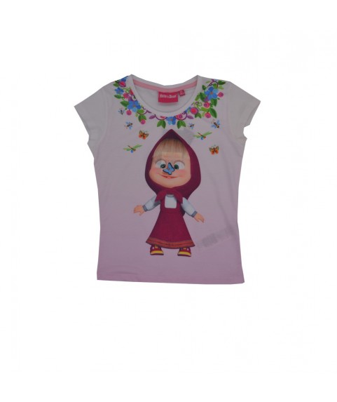 Παιδικό T-shirt Masha and the Bear λευκό-Ροζ 380240-04