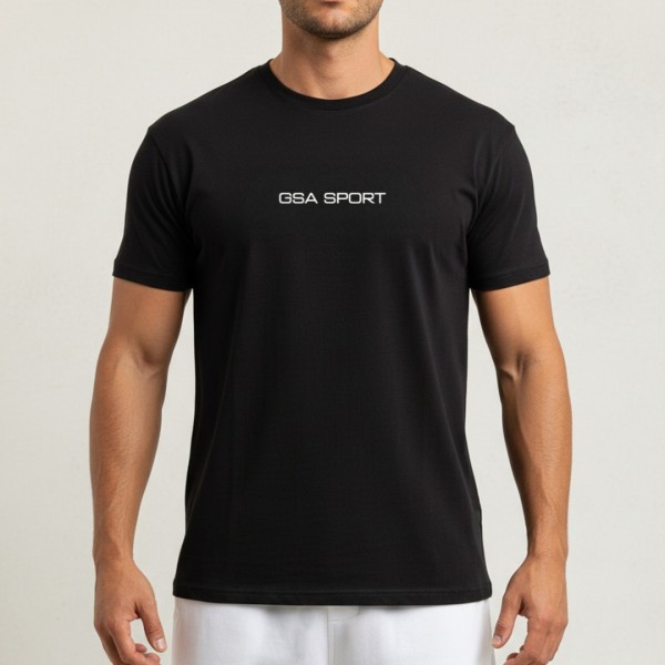 GSA SPORT Βαμβακερό T-shirt Μαύρο 281403