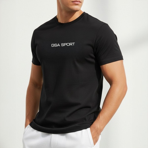 GSA SPORT Βαμβακερό T-shirt Μαύρο 281403