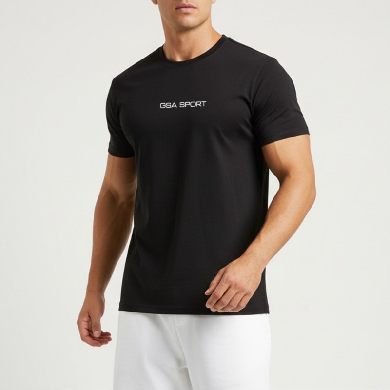 GSA SPORT Βαμβακερό T-shirt Μαύρο 281403