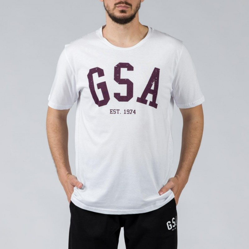 GSA Glory and Heritage Βαμβακερό T-shirt Ασπρο Regural Fit 371401-White