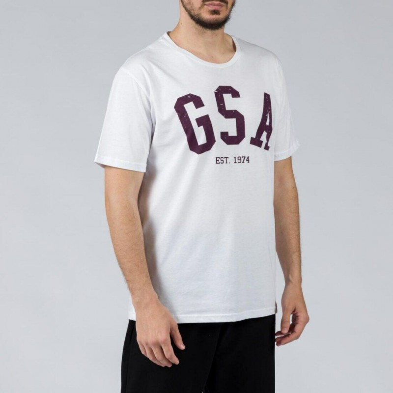 GSA Glory and Heritage Βαμβακερό T-shirt Ασπρο Regural Fit 371401-White