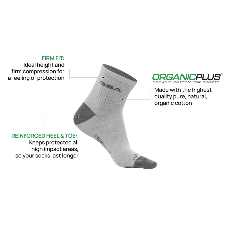 GSA ORGANICPLUS[+] 500 Αθλητικές Κάλτσες Ultralight Quarter 3Pack Μαύρες 81-16053-Black