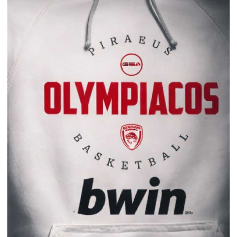 Φούτερ με Κουκούλα Olympiacos B.C. – Λευκό