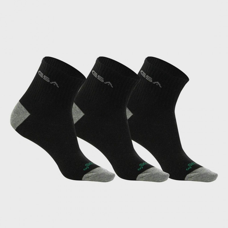 GSA ORGANICPLUS[+] 500 Αθλητικές Κάλτσες Ultralight Quarter 3Pack Μαύρες 81-16053-Black