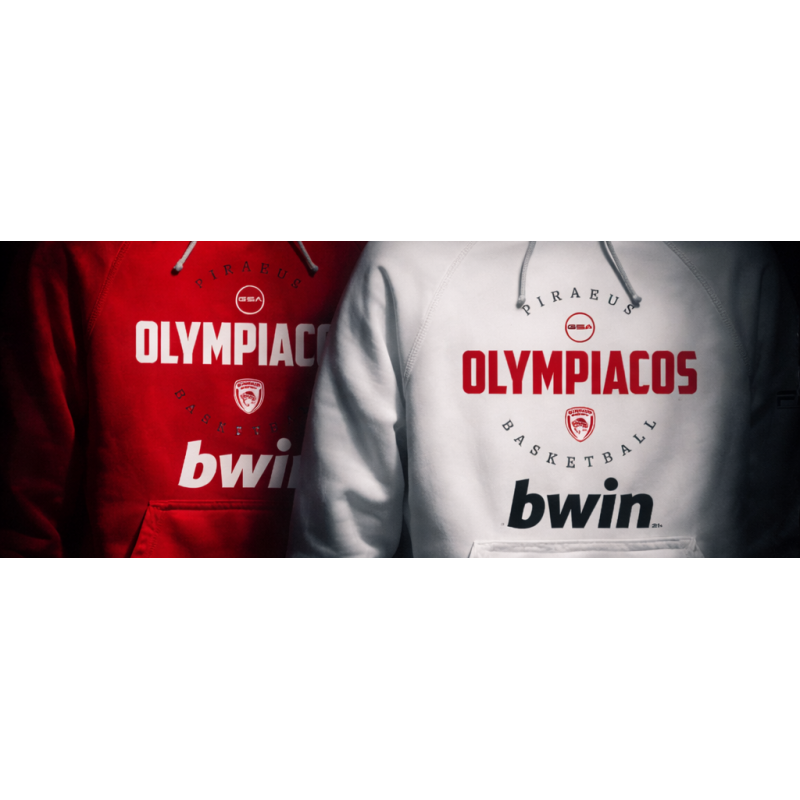 Φούτερ με Κουκούλα Olympiacos B.C. – Λευκό