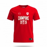 Olympiacos GSA Official Kids T-Shirt Red Euroleague Champions 2026 GT42555
