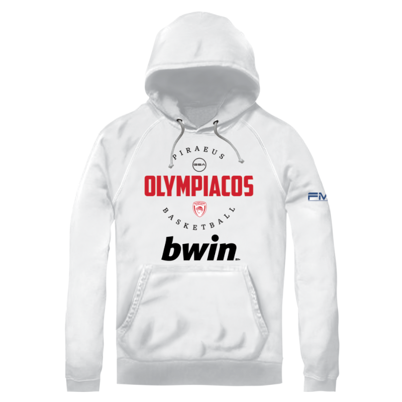 Φούτερ με Κουκούλα Olympiacos B.C. – Λευκό