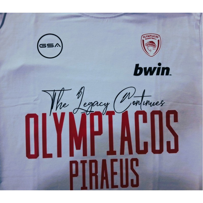 GSA Olympiacos BC Legacy Style White– Classic Fit T-Shirt