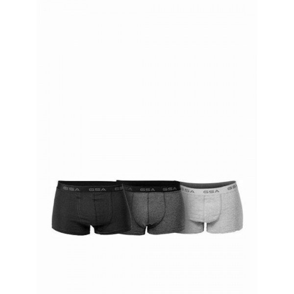 GSA Ανδρικά Boxer Μαύρο Γραφίτης Γκρι Μελανζέ 3Pack 17-1204-Black Gray Melange Grafit