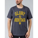 GSA Glory and Heritage Βαμβακερό T-shirt Ανθρακί Regural Fit 371401-Charcoal