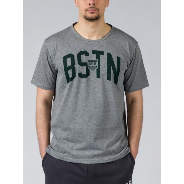 GSA Glory and Heritage Βαμβακερό T-shirt Γκρι Σκούρο Regural Fit 371401-Gray Melange