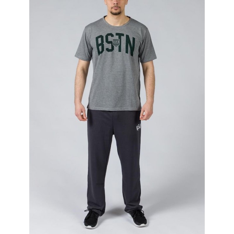 GSA Glory and Heritage Βαμβακερό T-shirt Γκρι Σκούρο Regural Fit 371401-Gray Melange