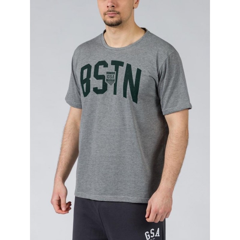 GSA Glory and Heritage Βαμβακερό T-shirt Γκρι Σκούρο Regural Fit 371401-Gray Melange