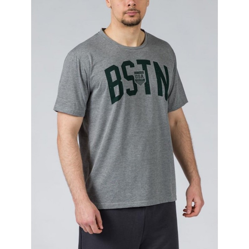 GSA Glory and Heritage Βαμβακερό T-shirt Γκρι Σκούρο Regural Fit 371401-Gray Melange