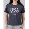 GSA Glory And Heritage Γυναικείο Crop T-shirt Ανθρακί Βαμβακερό Regural Fit 372401-Charcoal